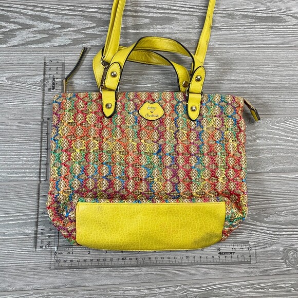 Vintage Juicy Couture Crossbody Purse Woven Straw Rainbow Stitch Hobo Crossbody - Picture 11 of 11